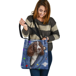 ENGLISH SPRINGER SPANIEL-The Rainbow-Cloth Tote Bag