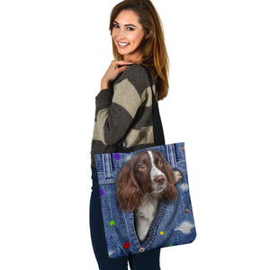 ENGLISH SPRINGER SPANIEL-The Rainbow-Cloth Tote Bag