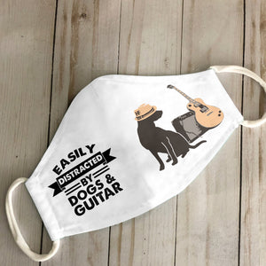 Easily Distracted By Dogs And Guitar EZ03 0907 Face Mask