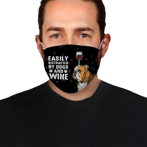 Easily Distracted By Dogs And Wine EZ16 1406 Face Mask