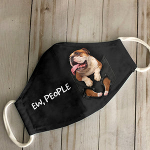 English Bulldog In Pocket EZ07 1907 Face Mask