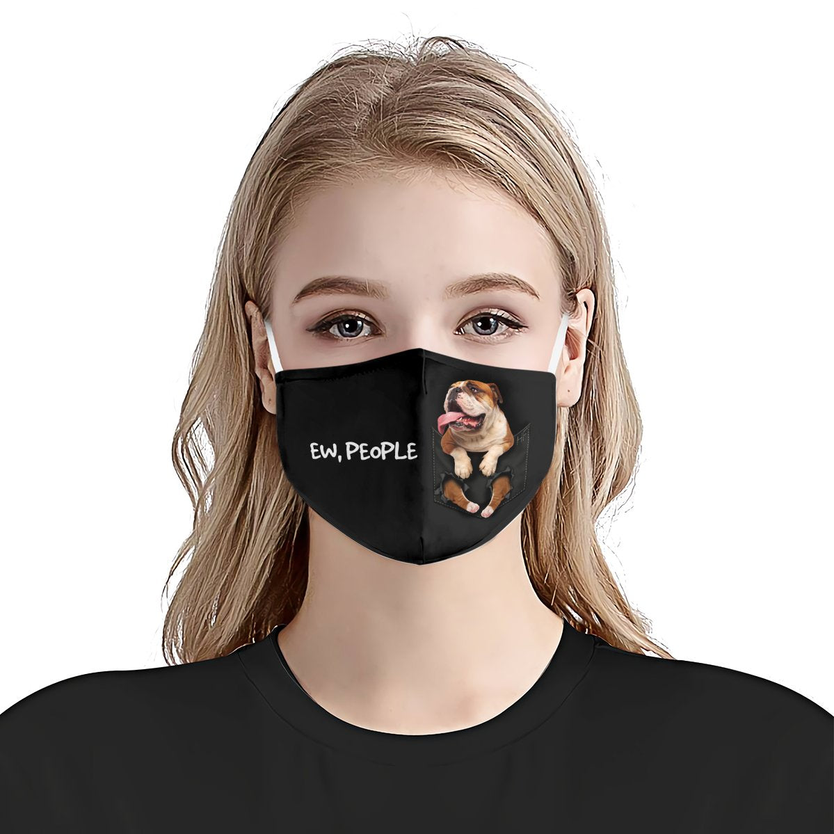 English Bulldog In Pocket EZ07 1907 Face Mask