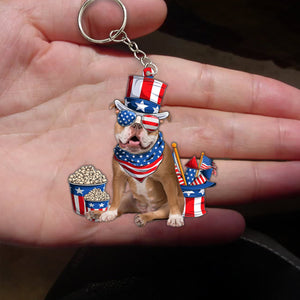 English Bulldog-July Stuff Flat Acrylic Keychain