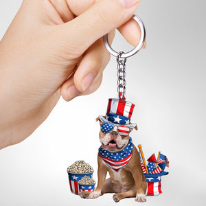 English Bulldog-July Stuff Flat Acrylic Keychain