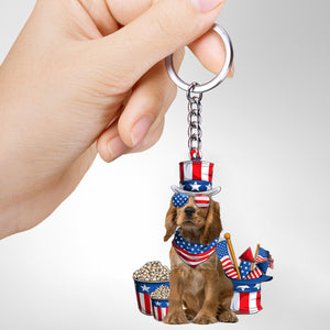 English Cocker Spaniel-July Stuff Flat Acrylic Keychain