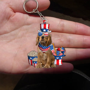 English Cocker Spaniel-July Stuff Flat Acrylic Keychain