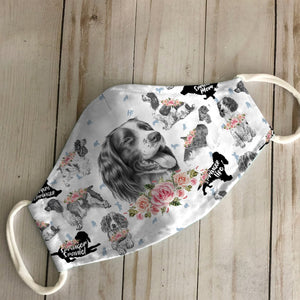 English Springer Spaniel Floral Vintage EZ07 2606 Face Mask