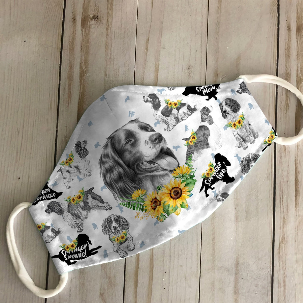 English Springer Spaniel Sunflower EZ07 2606 Face Mask