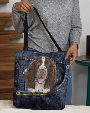 English Springer Spaniel-Dark Denim-Cloth Tote Bag