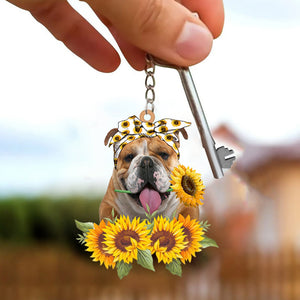 English Bulldog-Dog Mom Keychain