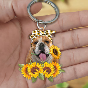 English Bulldog-Dog Mom Keychain