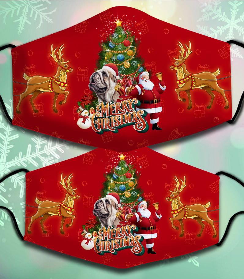 English Bulldog-Santa Claus&Dog-Veil