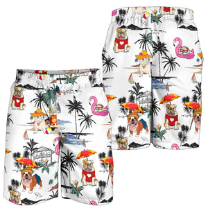 English Bulldog-Summer Beach Mens Shorts