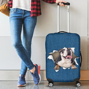 English Bulldog-Torn Paper Luggage Covers