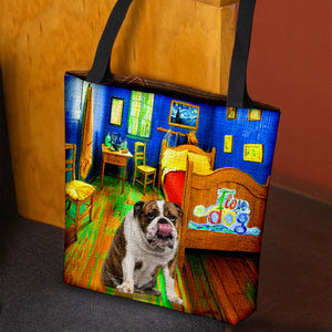 English Bulldog 2 in the bedroom-Cloth Tote Bag