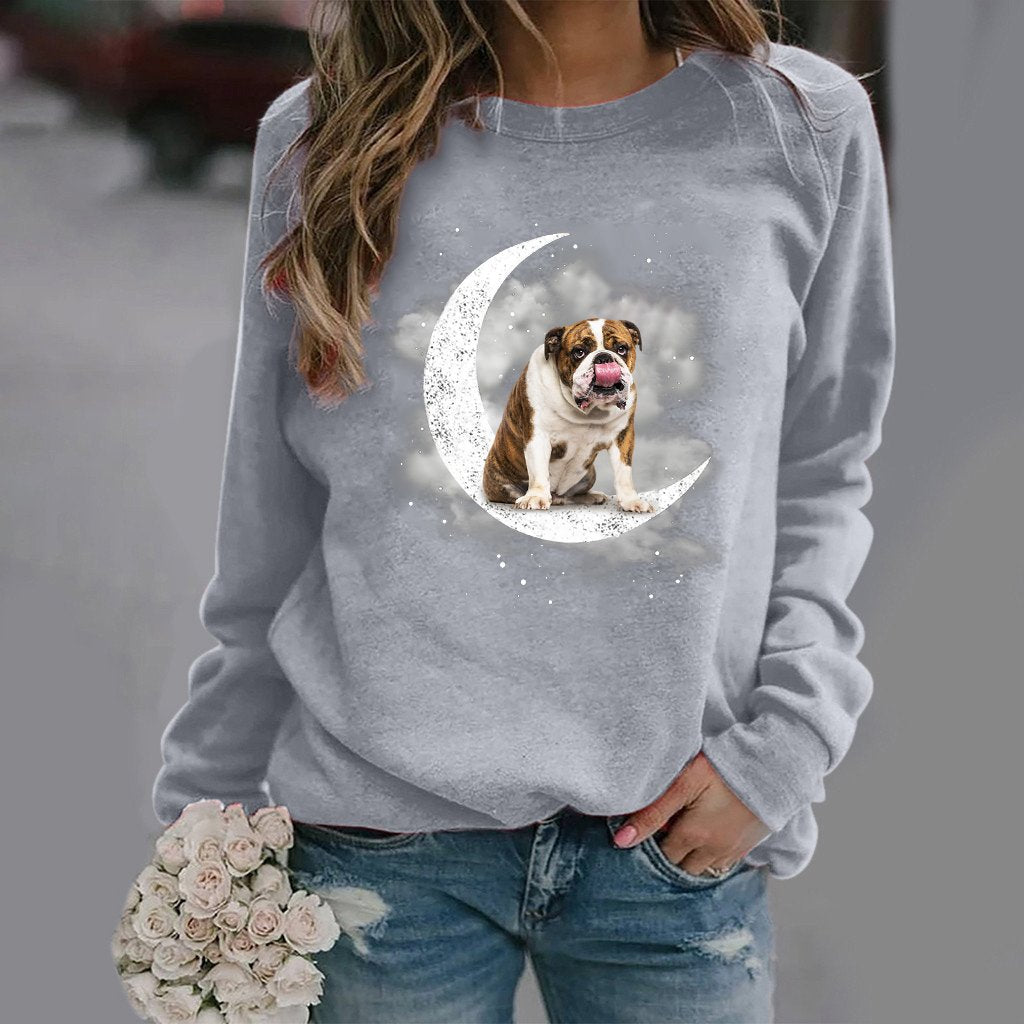 English Bulldog2 -Sit On The Moon- Premium Sweatshirt