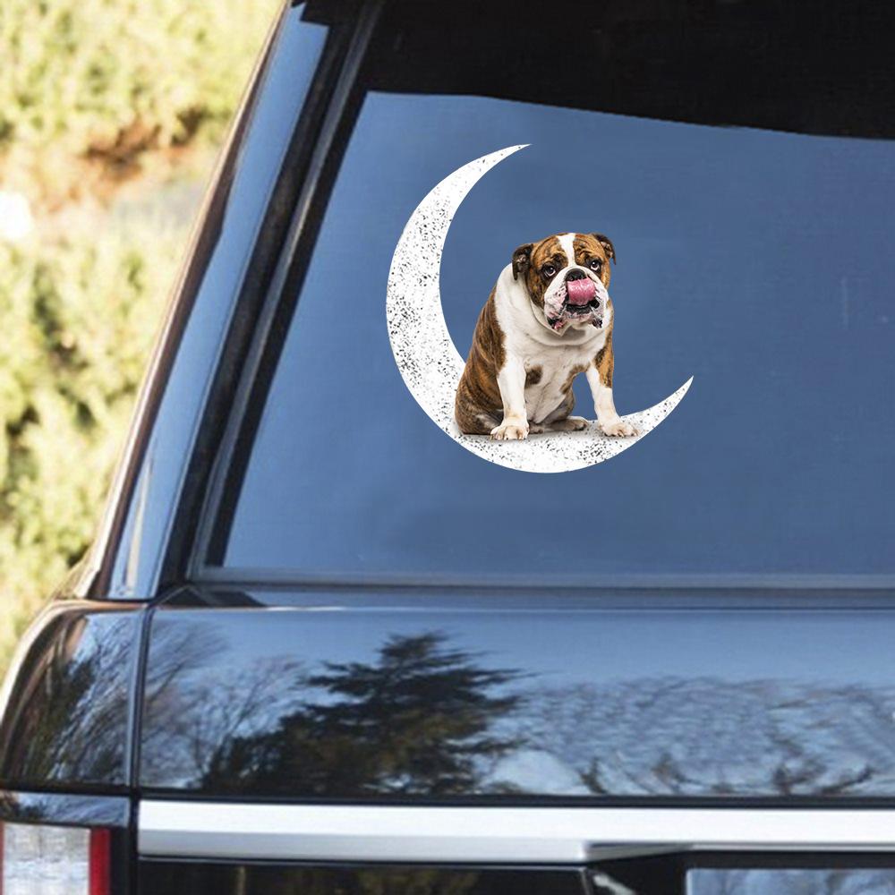 English Bulldog2-Sit On The Moon Decal