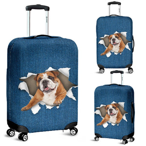 English Bulldog 2-Torn Paper Luggage Covers