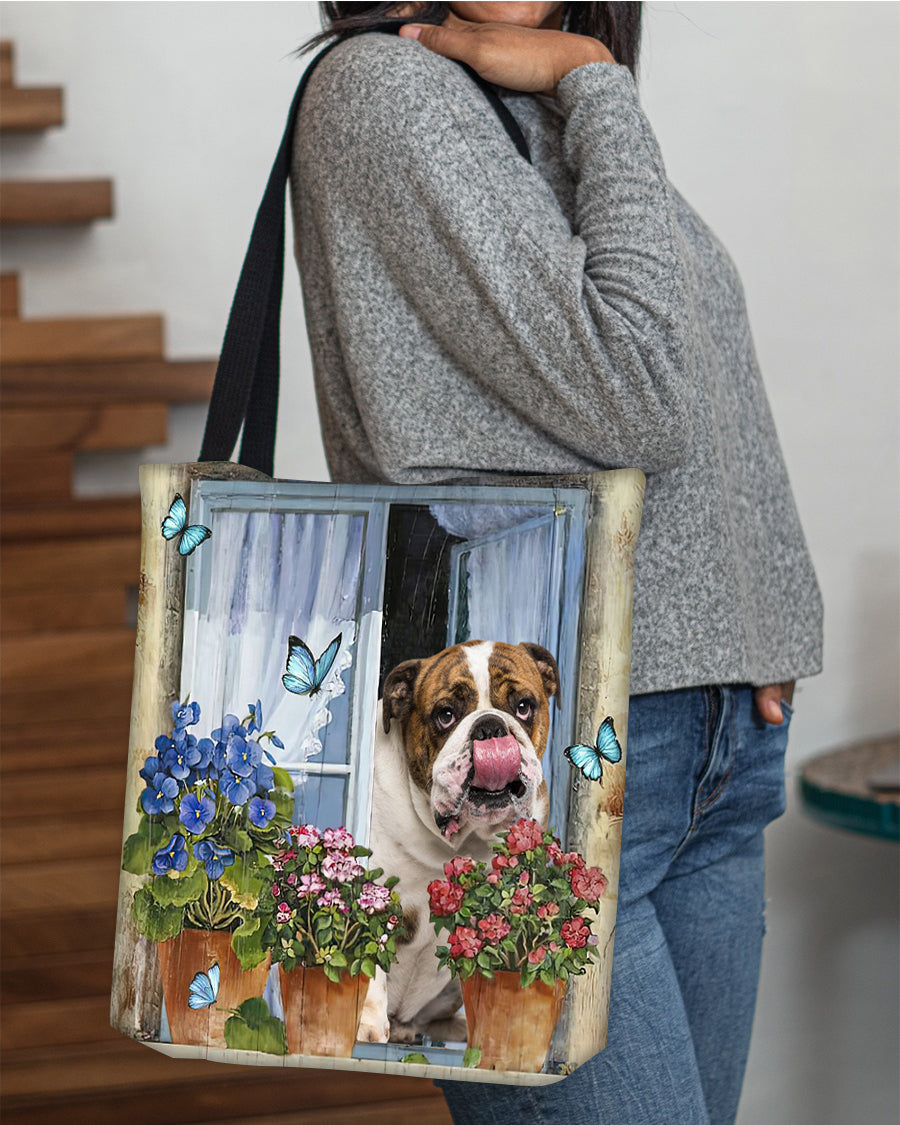 English Bulldog 2 Today I Choose Joy-Cloth Tote Bag