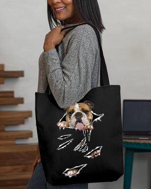 Cracks-English Bulldog-Cloth Tote Bag