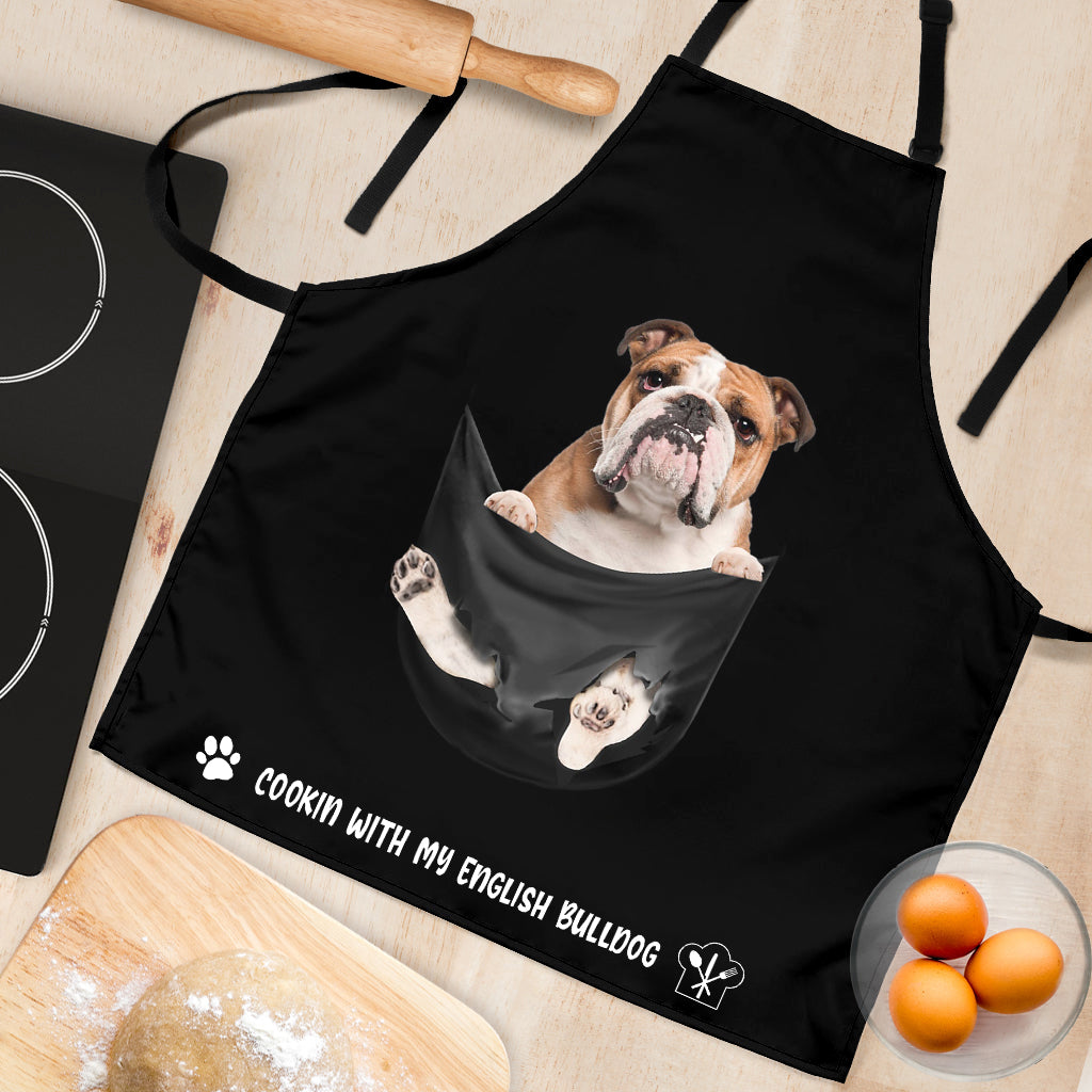 English Bulldog Cookin' With Me Apron