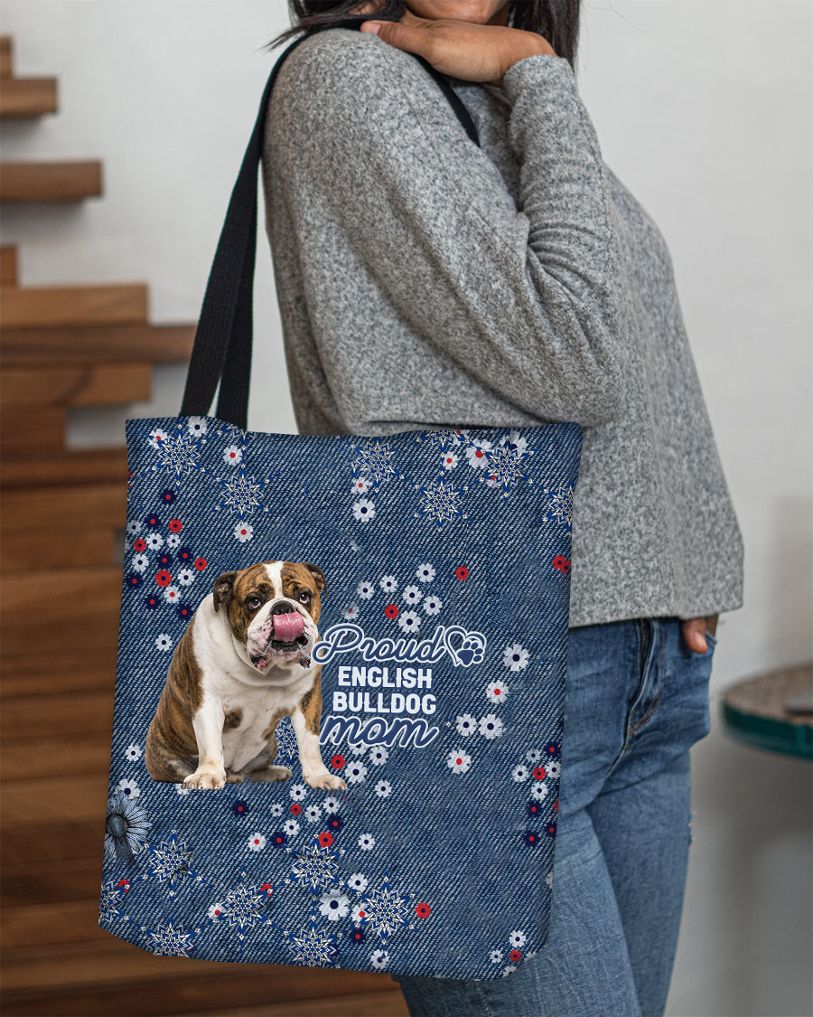 English Bulldog Pround Mom-Cloth Tote Bag