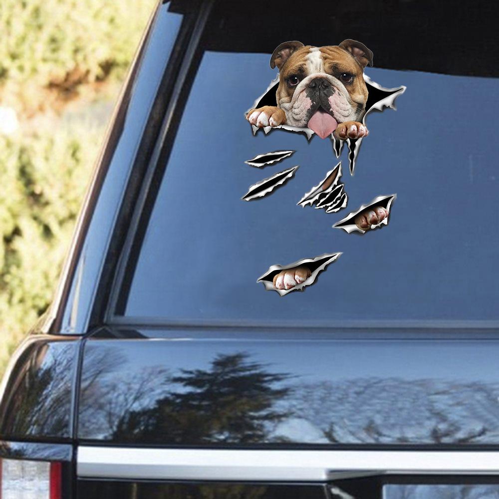 English Bulldog Scratch Decal