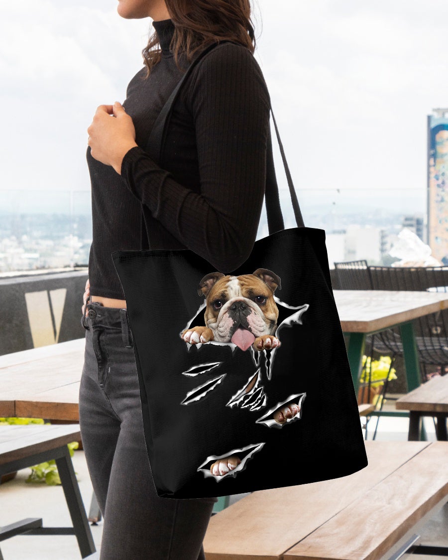 Cracks-English Bulldog-Cloth Tote Bag