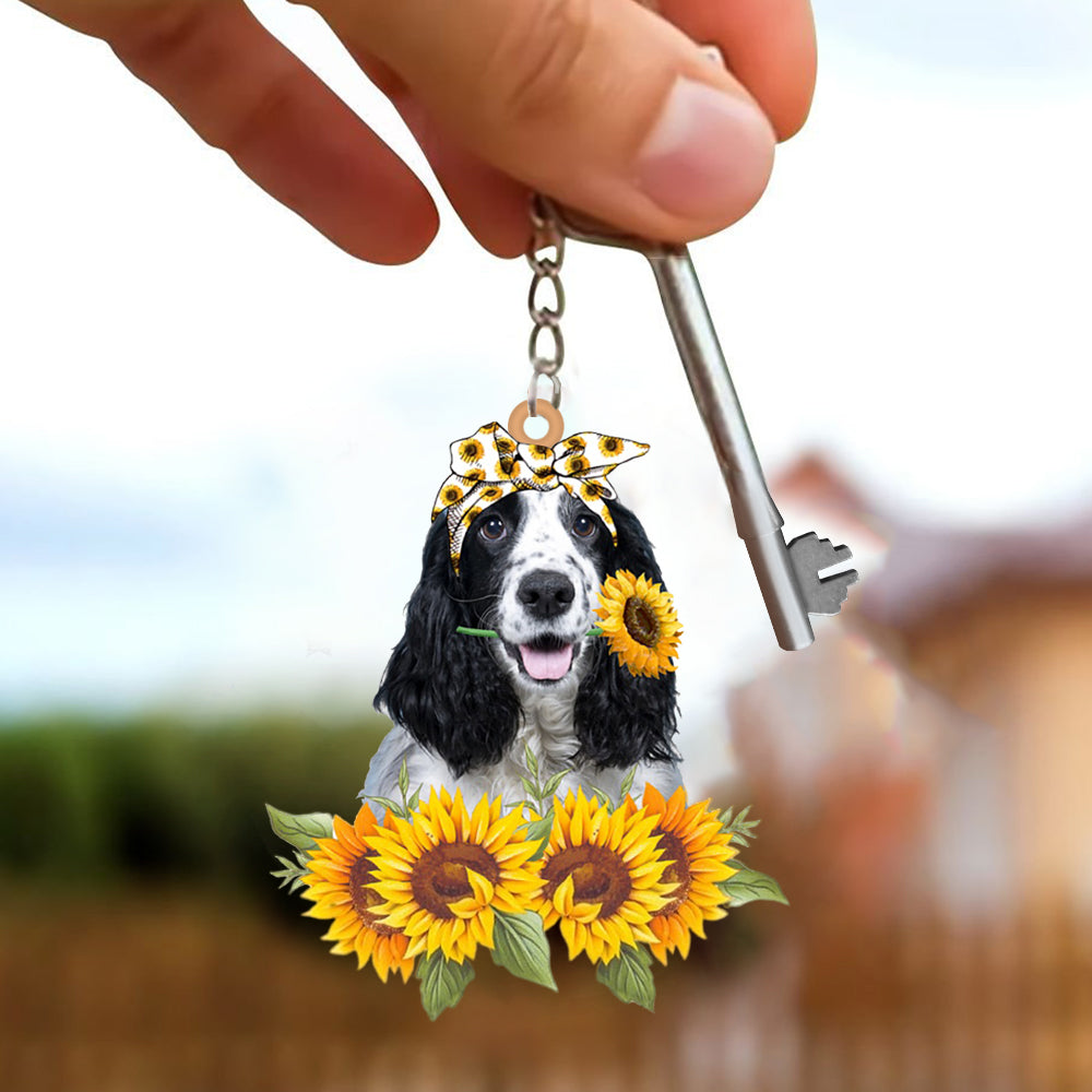 English Cocker Spaniel-Dog Mom Keychain