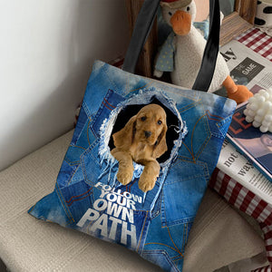 English Cocker Spaniel -Follow Your Own Path-Cloth Tote Bag