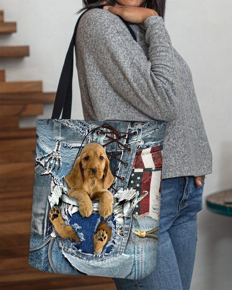 English Cocker Spaniel-Ripped Jeans-Cloth Tote Bag