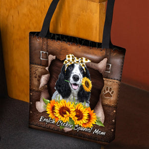 English Cocker Spaniel-Sunflower&Dog Mom Cloth Tote Bag