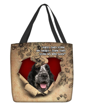 English Cocker Spaniel-Torn Cloth Tote Bag