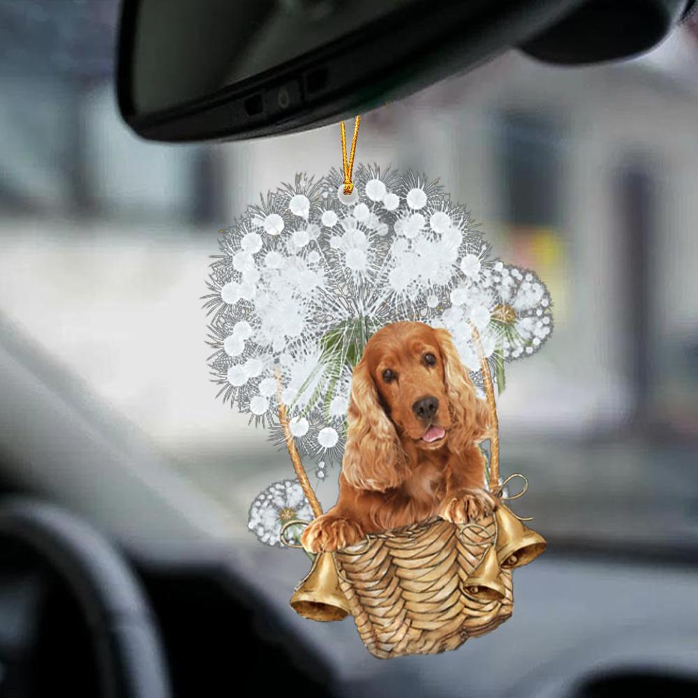 English Cocker Spaniel Red-Dandelion-Two Sided Ornament