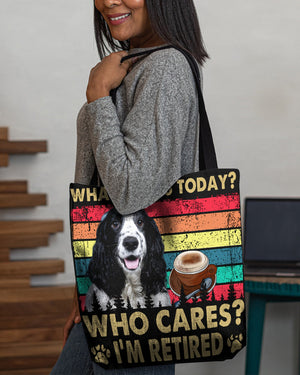 English Cocker Spaniel Who Cares-Cloth Tote Bag