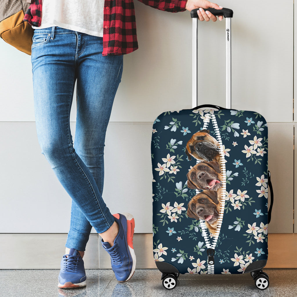 English Mastiff-Flowers-Luggage covers