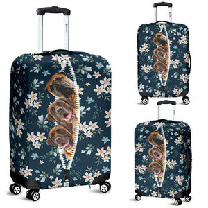 English Mastiff-Flowers-Luggage covers