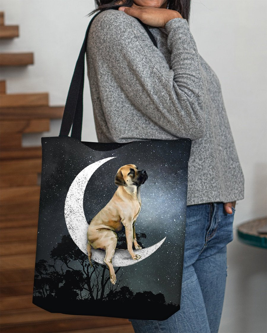 English Mastiff-Sit On The Moon-Cloth Tote Bag