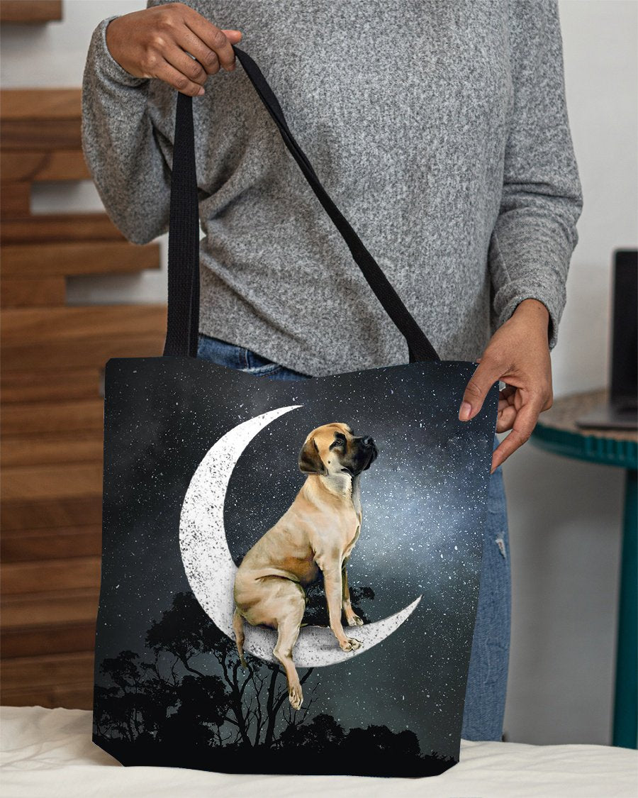 English Mastiff-Sit On The Moon-Cloth Tote Bag