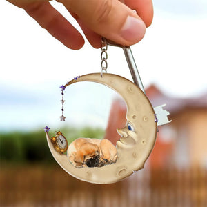 English Mastiff-Sleeping on the moon Keychain