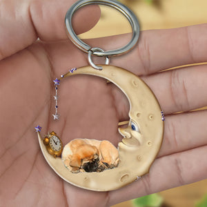 English Mastiff-Sleeping on the moon Keychain