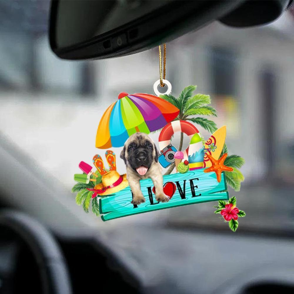 English Mastiff-I Love Summer-Two Sided Ornament