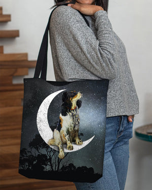 English Setter-Sit On The Moon-Cloth Tote Bag