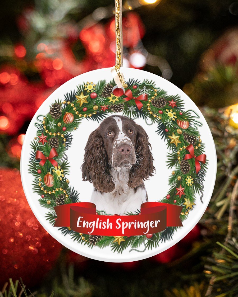 English Springer-Noel Circle-Two Sided Ornament