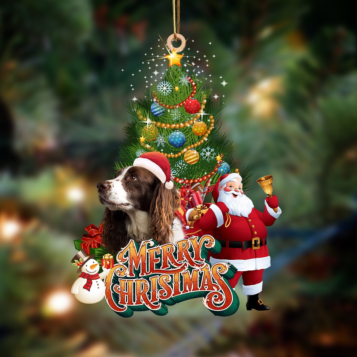 English Springer Spaniel-Christmas Tree&Dog Hanging Ornament