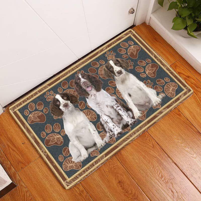 English Springer Spaniel-Flower Paw Doormat