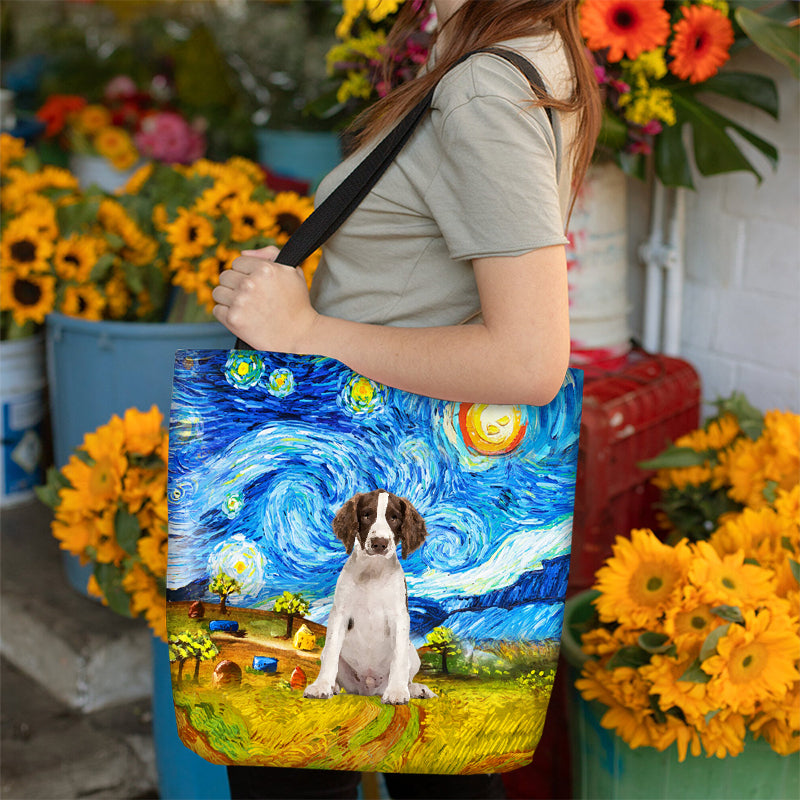 English Springer Spaniel-Oil Painting-Cloth Tote Bag