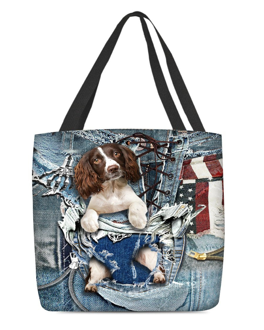 English Springer Spaniel-Ripped Jeans-Cloth Tote Bag