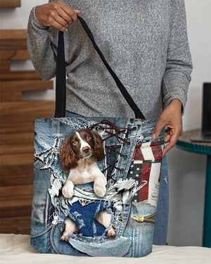 English Springer Spaniel-Ripped Jeans-Cloth Tote Bag