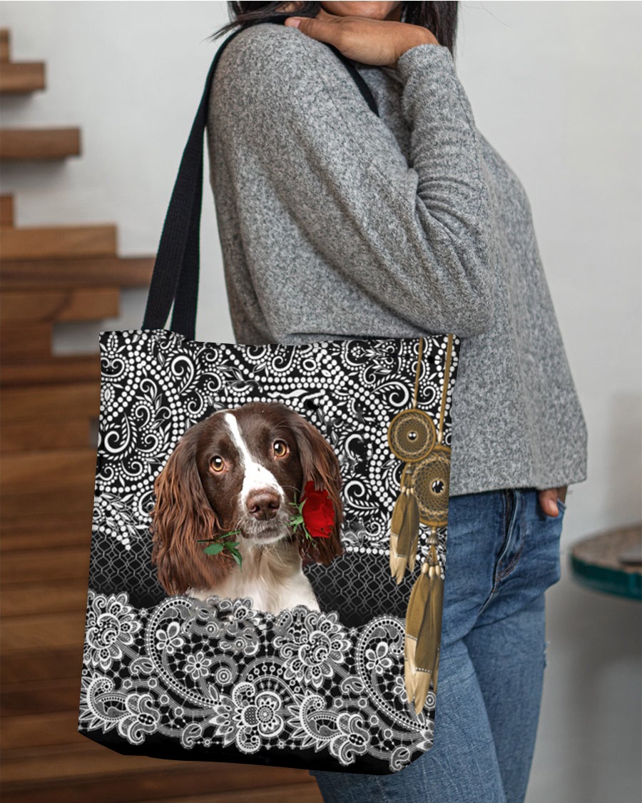 English Springer Spaniel-Rose Cloth Tote Bag